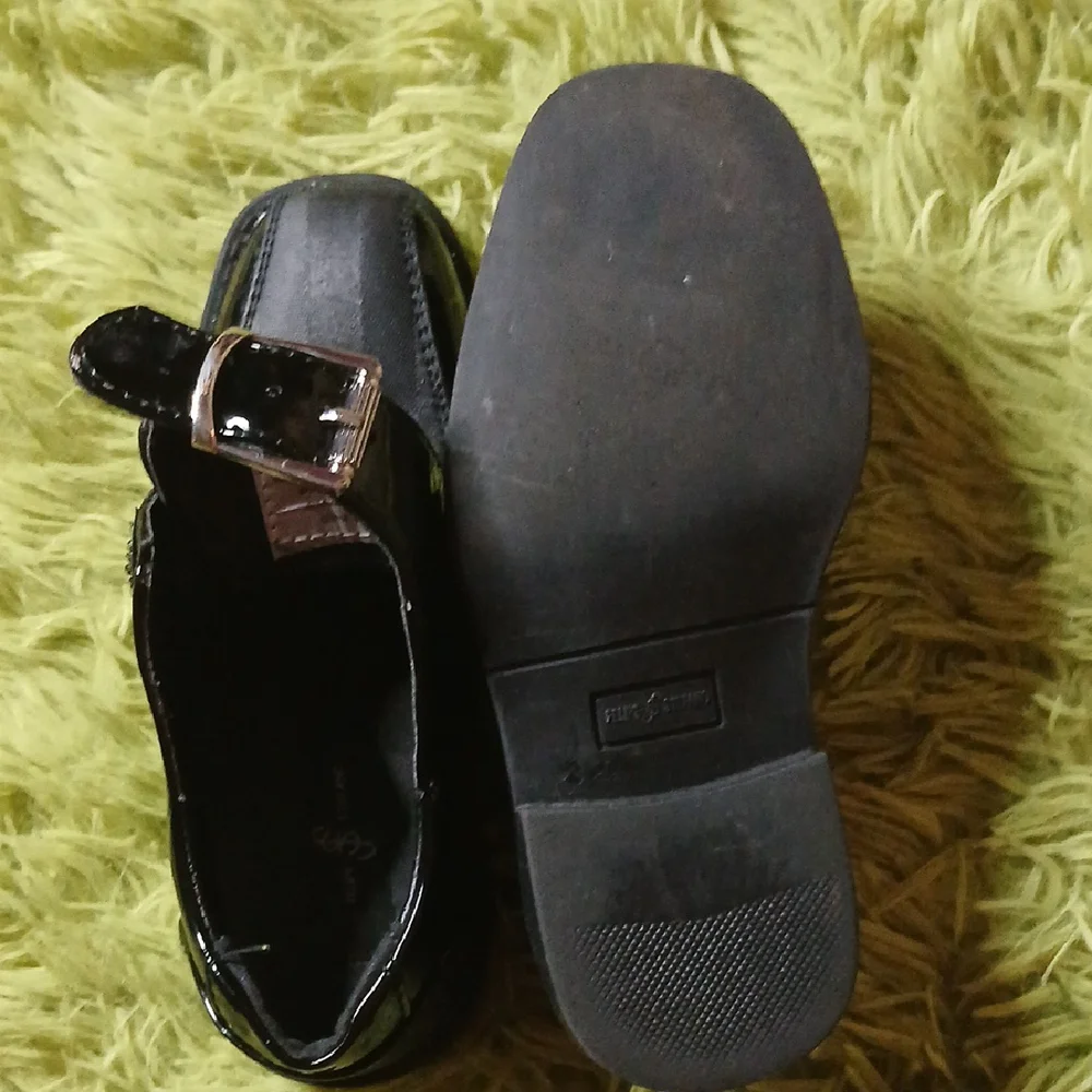 Felipe Stefano Shiny‎ Black Kids Dress Shoes Size 9M Preowned